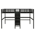 thumbnail image 4 of Twin Over Twin Metal Loft Bed with Double Desk and Wardrobe and Shelves with Electrical Outlet for Space Saving and Noise Reduction,Black, 4 of 13