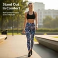 thumbnail image 5 of COUVER Women's Mid Rise Animal Print Performance Activewear Leggings Black Small, 5 of 6