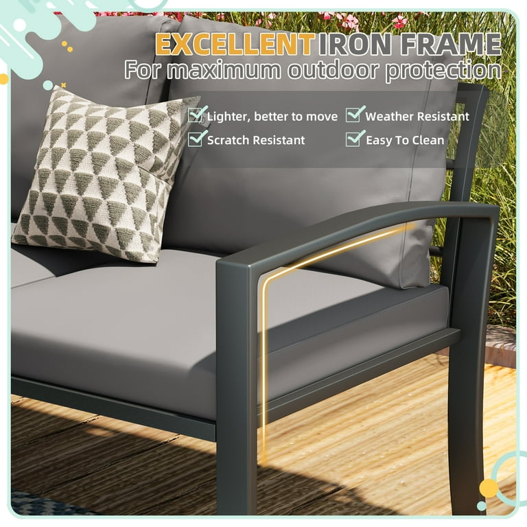 AECOJOY Patio Furniture sets Outdoor Metal Furniture sets