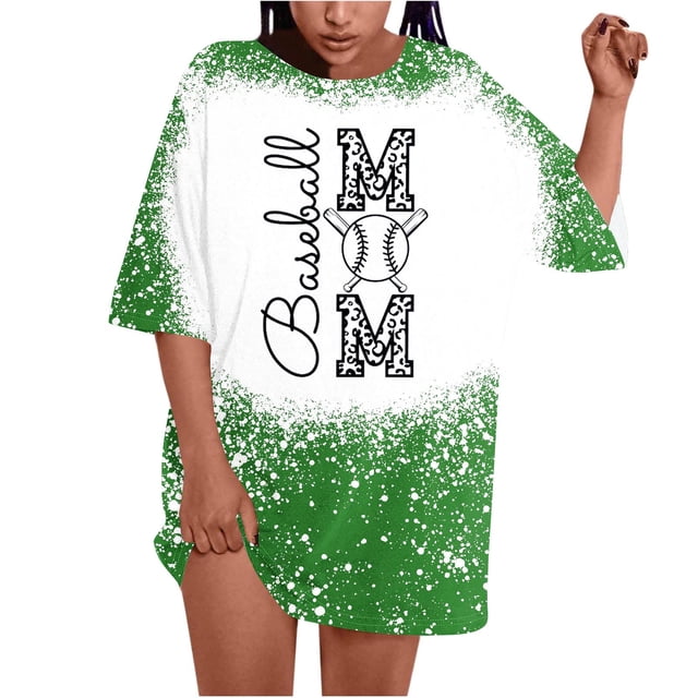 T-shirts Décontractés pour Femmes Haut de Baseball Manches Courtes Col Rond Hauts Courts pour Femmes Polyester 1 Pce