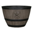 thumbnail image 3 of Expert Gardener 18" ×18" × 12" Texas Whiskey Barrel Walnut Brown 100% Recycled Resin Hose Pot with Removable Drainage Plug, 3 of 10