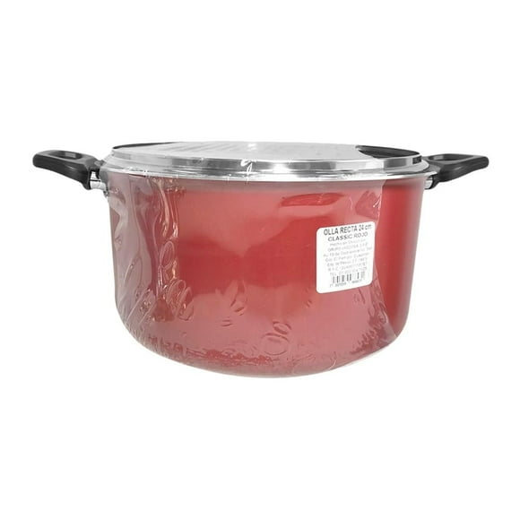Olla Recta Ekco Classic 24 cm con Tapa Roja