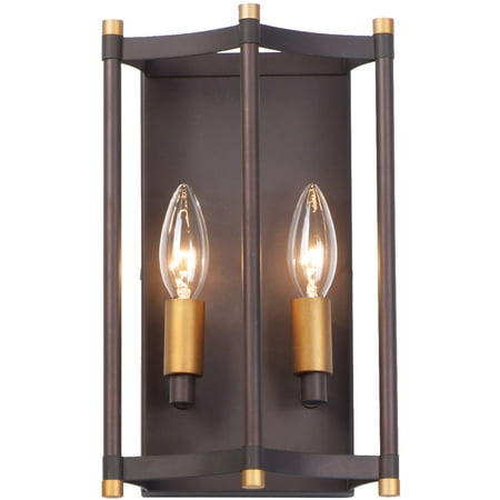 

RLA Maxim RL-333776 Wall Sconces Oil Rubbed Bronze and Antique Brass Steel Wellington
