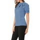 thumbnail image 3 of INSPIRAR CHIC Blusas de Verano para Mujeres de Color Sólido con Lazo en el Cuello y Mangas Cortas para Usar en el Trabajo Azul XS, 3 of 7