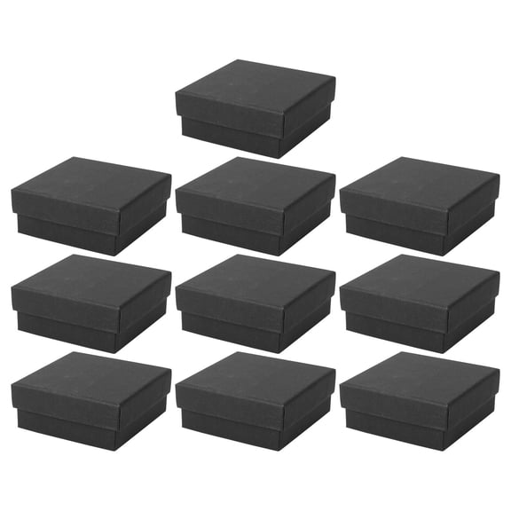 Raindrops 10Pack Necklace Storage Boxes for Jewelry Owners Black Color and Cardboard Material