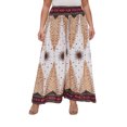 thumbnail image 2 of Beautybatik White Women Wide Leg Palazzo Pants Plus Size Hippie Bohemian Flora Printed 2X, 2 of 5