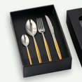 thumbnail image 1 of Buyer Star Flatware Set, 20-Piece Stainless Steel Silverware Cutlery Set Service for 5, Gradual Change Gold Dishes Dinnerware Set with Gift Box, Mirror Finish, 1 of 6