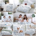 thumbnail image 6 of Blue Floral Bedding 3 Piece Duvet Cover Set Queen Size, Garden Petals Flower Botanical Tree Branch Soft Microfiber Comforter Cover with Zipper Closure & Pillowcases, FadeResistant Quilt Cover, 6 of 9