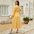 thumbnail image 4 of Women Plus Size V Neck Wrap Maxi Dress High Waist Ruffle Summer Casual Dress with Belt Long Sleeve, 4 of 5