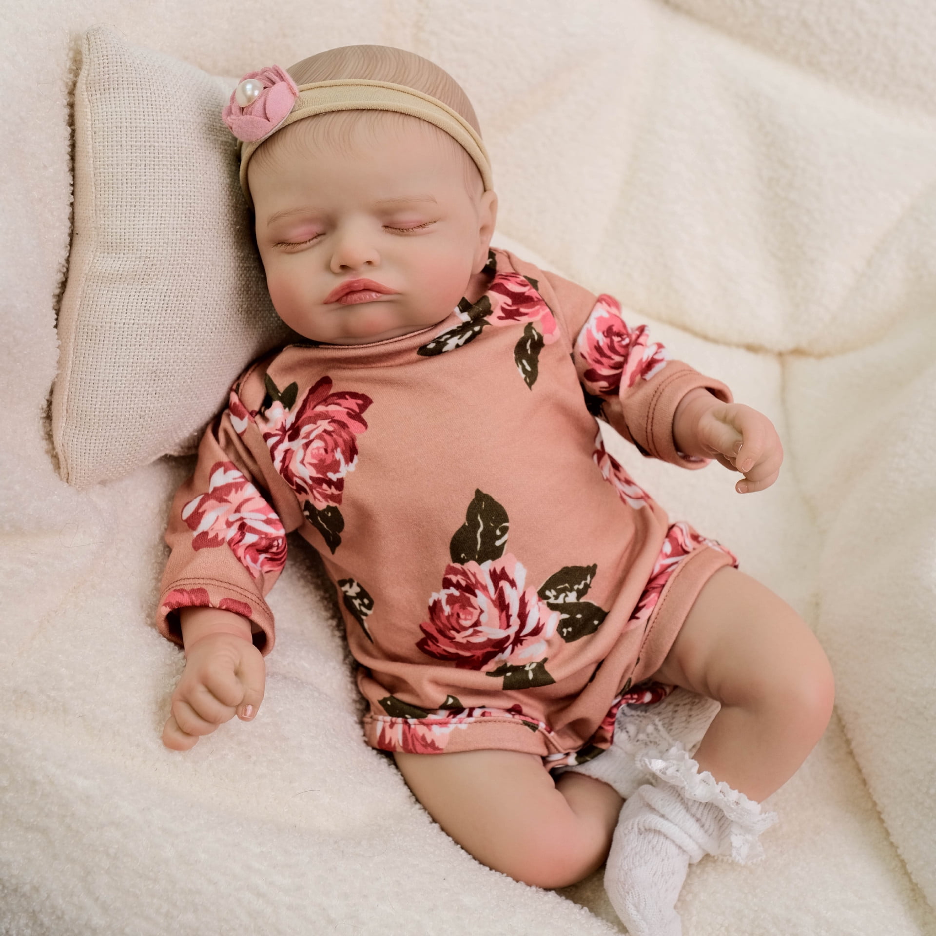 Lifelike Reborn Baby Dolls - Sleeping Realistic Newborn Soft Body Real Life Girl Dolls with Accessories Gifts  & Collection, 20 inches