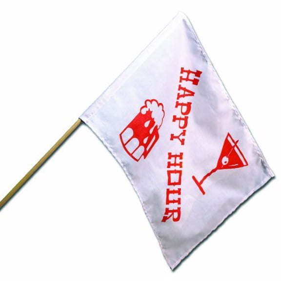 Camco 45492 Happy Hour Flag - Measures 12-inches x 18-inches