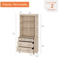 thumbnail image 2 of WAMPAT 3-Tier Bookshelf, 3 Drawers, 72" Tall Bookcase, Farmhouse Library Bookshelves, Wood Bookshelves for Living Room, Kitchen,Light Oak, 2 of 8
