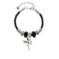 thumbnail image 2 of Delight Jewelry Silvertone Large Fairy with Lime Green Wings Best Friend Celtic Knot Leather Bead Bracelet, 7"+2" Extender, 2 of 4