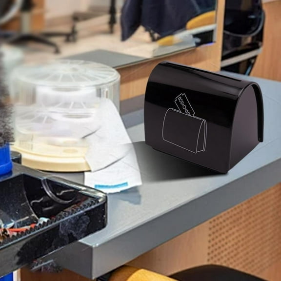 Serenable Blade Disposal Case Metal Organizer, Black Storagement Blade Storage Box Recycling Bin for Pet Grooming Shop Hotel