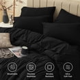 thumbnail image 3 of Juego de edredón CozyLux, tamaño queen, negro, cama de 7 piezas en una bolsa, 3 of 6