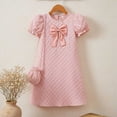 thumbnail image 2 of Larisalt Toddler Girl Summer Clothes Puff Sleeve Bow Design Dress Baby Girls Casual Dresses Age 8-12Y, 2 of 6