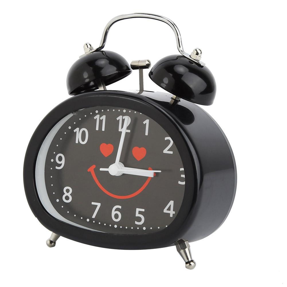 Kritne Cute Smiley Face Night Luminous Alarm Clock Double Bell Alarm