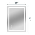 thumbnail image 3 of Demi Bonn 32x24 Inch Frameless LED Bathroom Mirror, White, High Color Accuracy, 50,000-Hour LED, Ultra-Bright Lights, Touch Brightness, Defog, Easy Install, 3 of 7