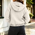 thumbnail image 5 of MexChoioe Hoodie Denim Jacket for Womens Drawstring Vintage Denim Fabric Hoodies Full Zip Long Sleeve Hooded Jean Coat with Pockets, 5 of 7