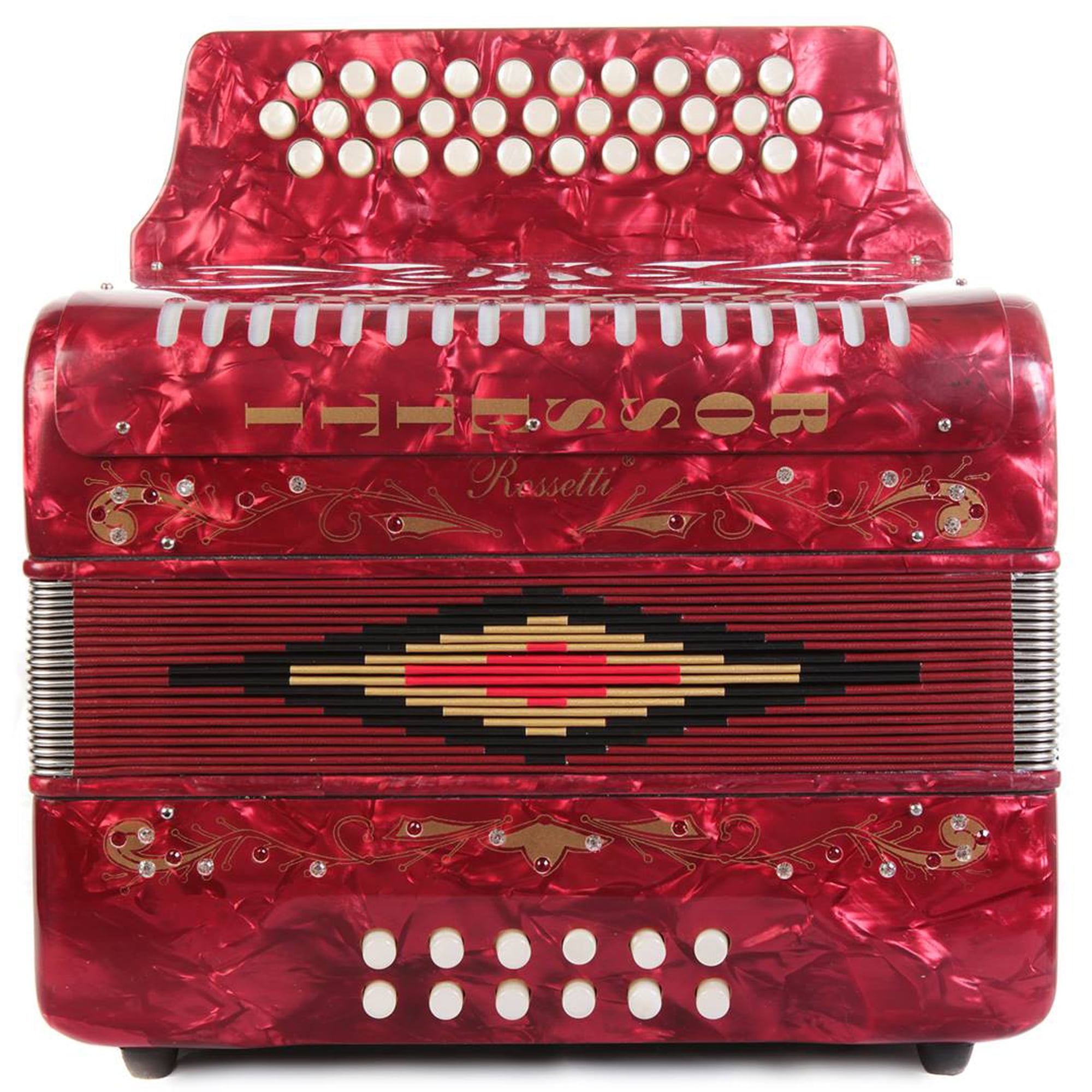 Rossetti 31 Button Accordion 12 Bass FBE Mexican Flag 