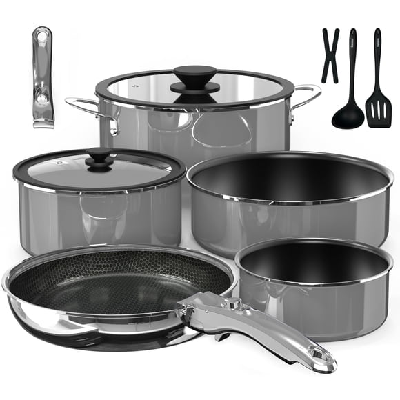 Juego de utensilios de cocina DUXANO Pro para ollas y sartenes de cerámica, 12 piezas, antiadherente