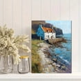 thumbnail image 2 of Sailboat Lake Mountain Village Canvas Print Wall Art, Scenic Vacation Decor for Living Room Bedroom Office Hotel, 2 of 8