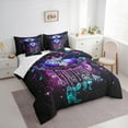 thumbnail image 3 of Homewish Teens Female Men Flying Gradient Butterfly Bedding Comforter Set 7 Pieces,Bohemian Feather Dreamcatcher Full Bedding Set Lightweight,Galaxy Starry Sky Fitted Sheet Flat Sheet, 3 of 8