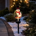 thumbnail image 5 of LOWLHOME Solar Christmas Pathway Lights Outdoor, Dynamic LED Yard Stake Decor with Christmas Snowman, IP44 Waterproof Garden Lawn Patio Holiday Display Ambient Lights, 5 of 7