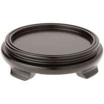 Plymor Black Round Wood Veneer Footed Display Base, 6.5" W x 6.5" D x 1.5" H (5" Display Diameter)