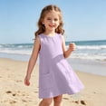 thumbnail image 2 of Vividxx Girls Dress Sleeveless Solid Color Dresses For Toddler Lightweight Cozy For Warm Weather 18-24 Months, 2 of 4