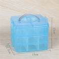 thumbnail image 4 of Casewin 3-Layer Things & Crafts Storage Box with 18 Adjustable Compartments for Organizing Washi Tape, Embroidery Accessories, Threads Bobbins, Kids Toy, Beauty Supplies, Nail Polish, Jewelry - Small, 4 of 7