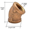 thumbnail image 6 of Thrifco 5317030 1/4 Inch 45 Brass Elbow, 6 of 6