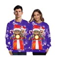 thumbnail image 3 of Suéter navideño de parodia navideña con impresión digital 3D para parejas, suéter doble de dos piezas, ropa suelta divertida para amantes de otoño e invierno, 3 of 5