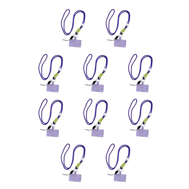 Cordón Universal Inteprter para teléfono móvil con gancho 10piezas Púrpura Largo