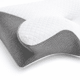 thumbnail image 2 of Homaryx Memory Foam Cervical Pillow, 2 in 1 Ergonomic Contour Orthopedic Pillow for Neck Pain, Contoured Support Pillows for Side Back Stomach Sleepers Grey, 2 of 7
