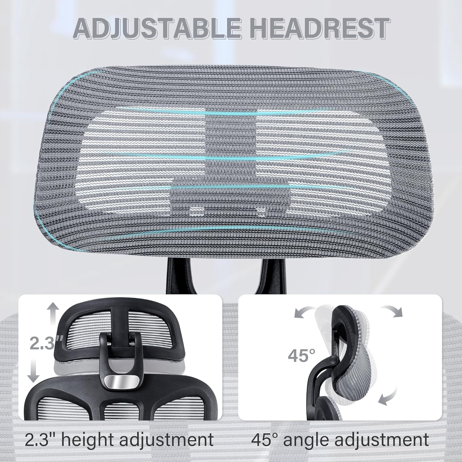 Ergonomic Office Chair with Foot Rest, High Back Computer Office Chair with Dynamic Lumbar Support, 2D Headrest, 4D Armrest, Sponge Seat, Mesh Home Office Desk Chair for Adults, Black