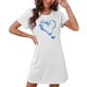 thumbnail image 4 of Camisón corto de talla grande para mujer, camisón de manga corta con estampado de pecho a la moda, camisón para mujer, 4 of 7