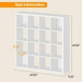 thumbnail image 3 of Bookshelf with Storage Bins, 20-Cube Storage Organizer Sturdy Wooden Bookcase Open Book Shelf, Furniture for Living Room Bedroom Office, White, 3 of 7