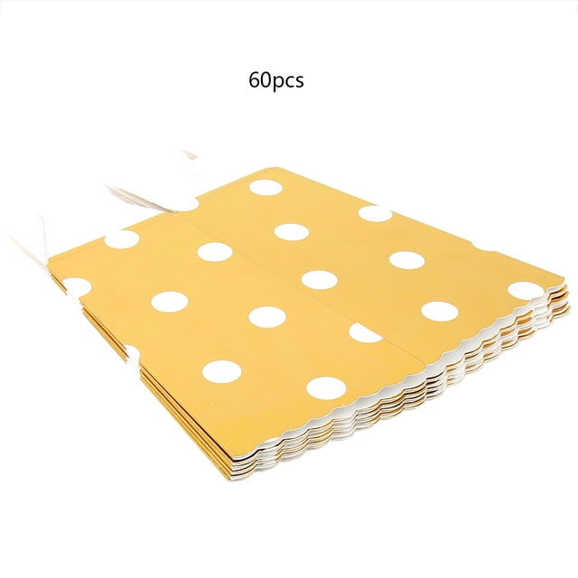 60 uds. Bolsas de palomitas de maíz de estilo rayado, cajas de regalo para cumpleaños, niños, fiesta de película, manchas onduladas