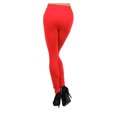 thumbnail image 3 of NYFASHION101 Women's Solid Color Seamless Fleece Leggings, Red, 3 of 3