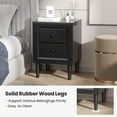thumbnail image 4 of SSyao Black Nightstand Set of 2, Fully-Assembled 2-Drawer Bedside Tables with Solid Wood Legs for Bedroom, Modern Night Stand Side Table for Small Space Living Room, 4 of 11