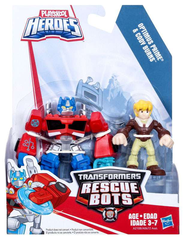 Playskool Transformers Rescue Bots Otimus Prime & Cody Burns Figure EMS ONLY 
