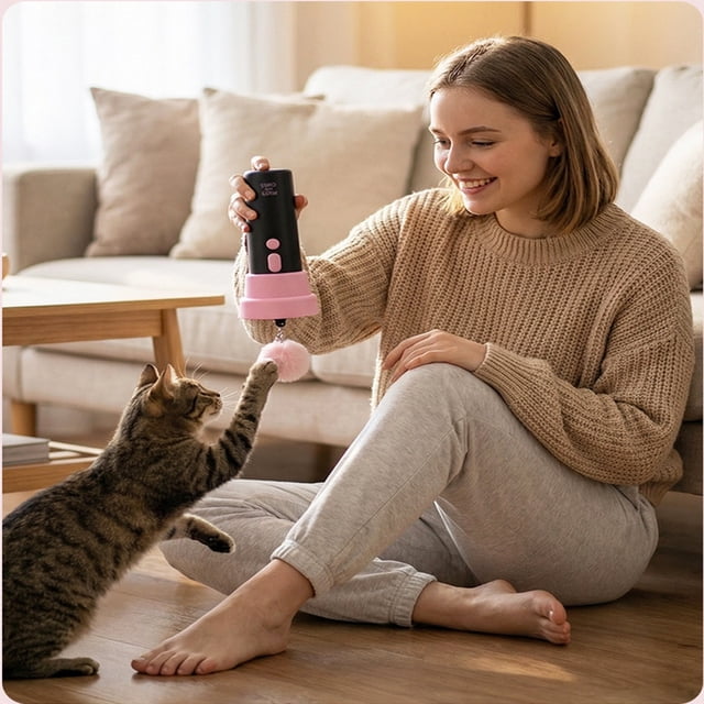 Catapult Toy for Cats | Automatic Launching Teaser Wand | Interactive Pet Play Device | Stimulating Hunting Game for Indoor Kittens | Portable Cat Entertainment Toy for Home or Travel