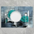 thumbnail image 2 of Romantic Rose Placemats Set of 4 12x18,Grunge Navy Blue Ombre Place Mats Adult Room Decor,Vintage Watercolor Artwork Table Mats,Oil Painting Butterfly Floral Placemats Oil Proof Washable, 2 of 4