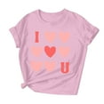 thumbnail image 4 of Cutuoiiu Women's Cute Love Heart Graphic Crew Neck Casual Short Sleeve Tops Gifts, 4 of 7