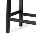 thumbnail image 3 of Maven Lane Adrien 26" Wood Counter Height Stool - Handcrafted Aged Black Finish with Charcoal Black Vegan Leather Upholstered Saddle Seat for Comfort - Durable Barstool for Kitchens, Dining Rooms, 3 of 7