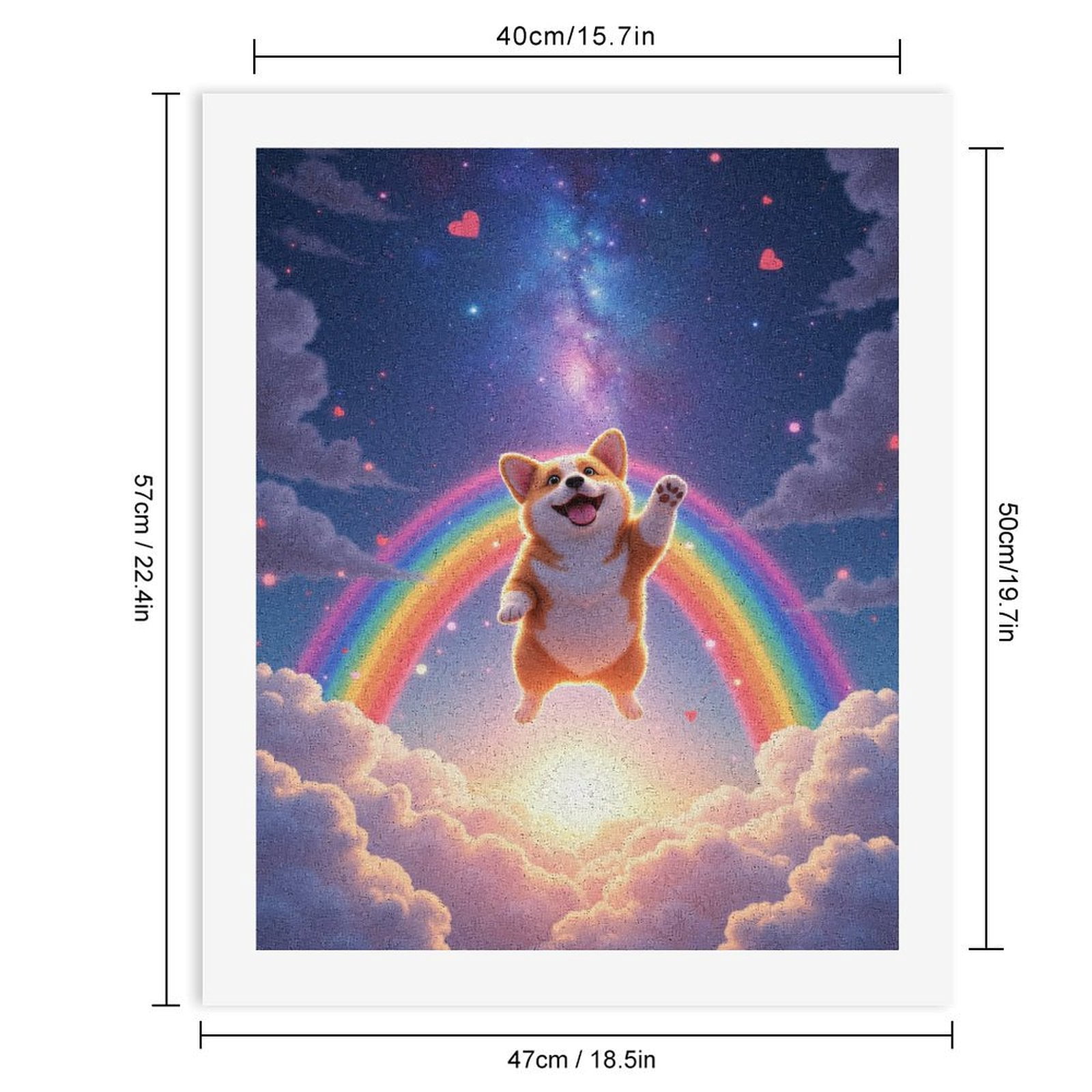 Paint By Numbers Kit for Adults Beginner - DIY Flying Dog Rainbow Sunset Journey Canvas Painting Kits for Adults, Frameless Paint By Number for Adults for Home Wall Decor 16x20 Inch