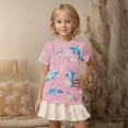 thumbnail image 6 of Spazoro Toddler Girls T-shirts, Casual Summer Printed Crewneck Short Sleeve Tops Tee Pink Size 9 T, 6 of 7