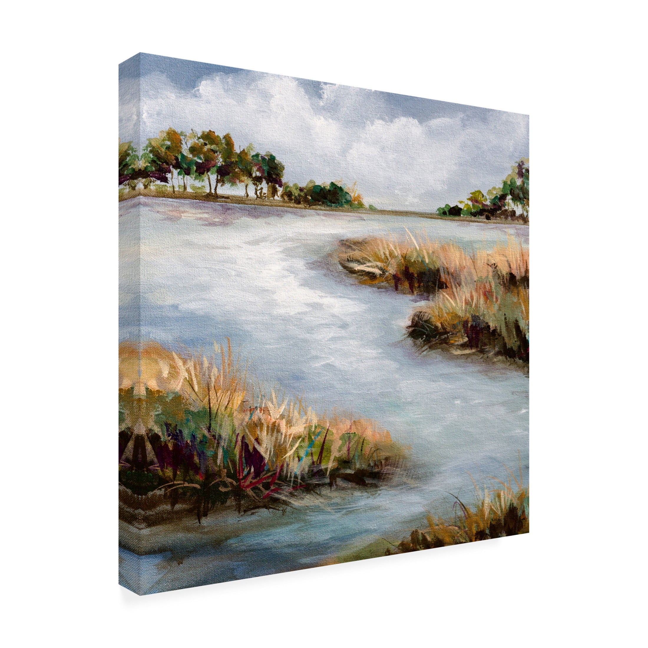 Canvas Wall Art - Karen Hale 'Can You Hear The Bird Song I' Wall Art for Living Room, Bedroom, or Office Décor by Trademark Fine Art - 14 x 14 Inches