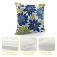 thumbnail image 4 of Creowell Throw Pillow Cover Farmhouse Decorative Pillow Cover Green Spring Flower Blue Yellow and Navy Chrysanthemum Brown Square Cushion Covers Sofa Bed Décor White, 4 of 5